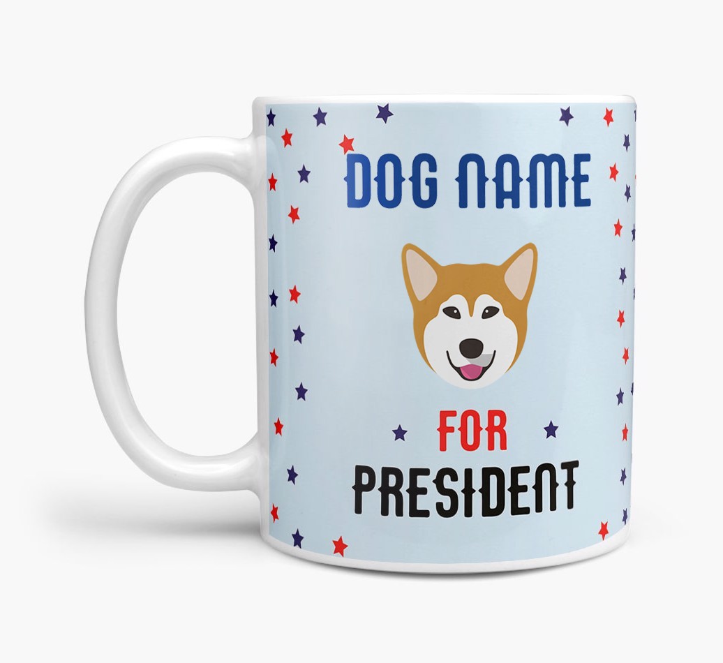 Personalized Vote {dogsName} for President Mug