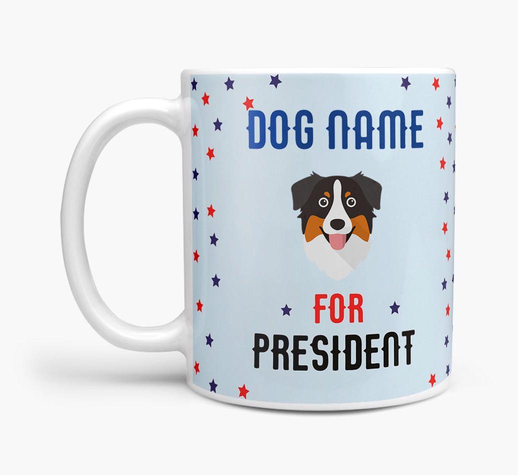 Personalized Vote {dogsName} for President Mug
