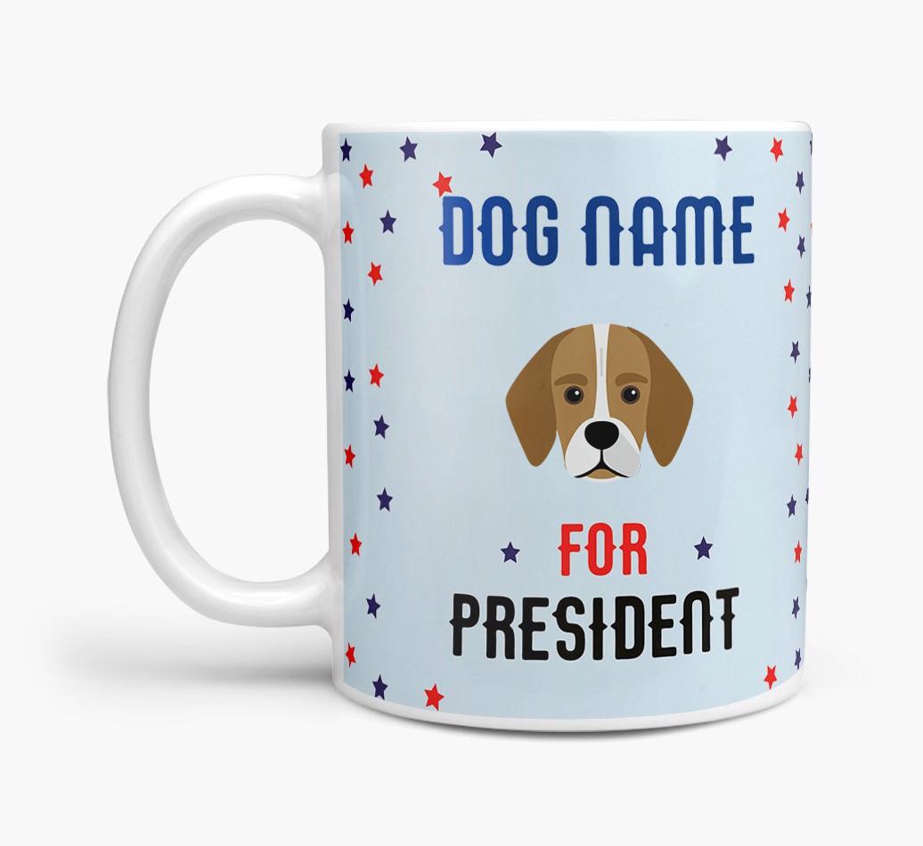 Personalized Vote {dogsName} for President Mug