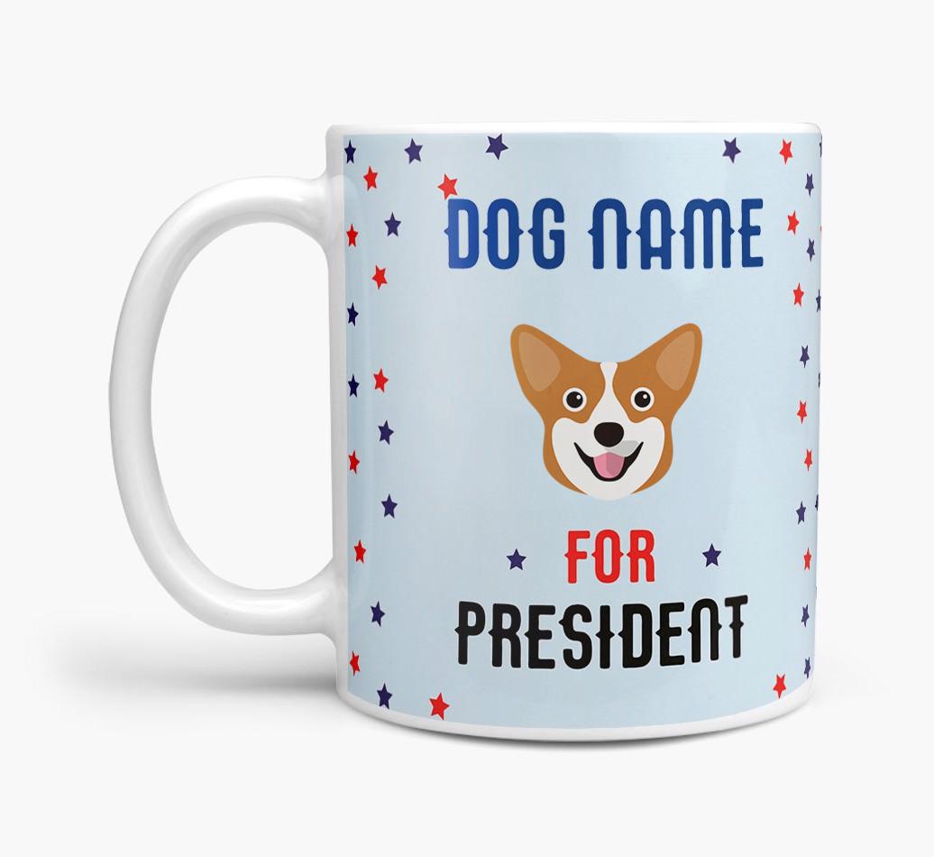 Personalized Vote {dogsName} for President Mug