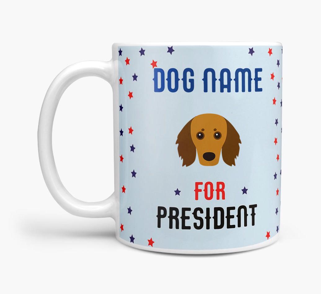 Personalized Vote {dogsName} for President Mug