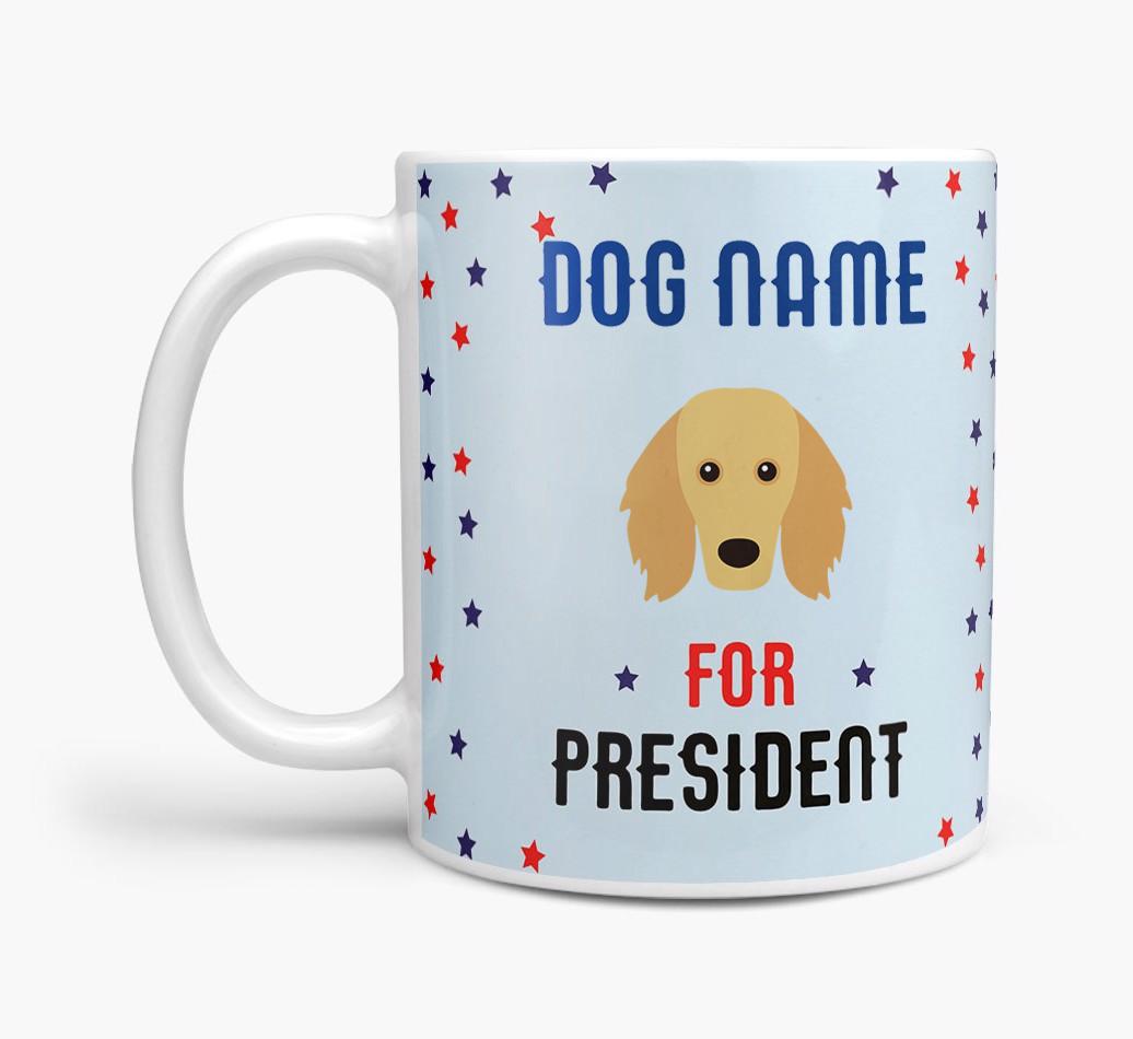 Personalized Vote {dogsName} for President Mug