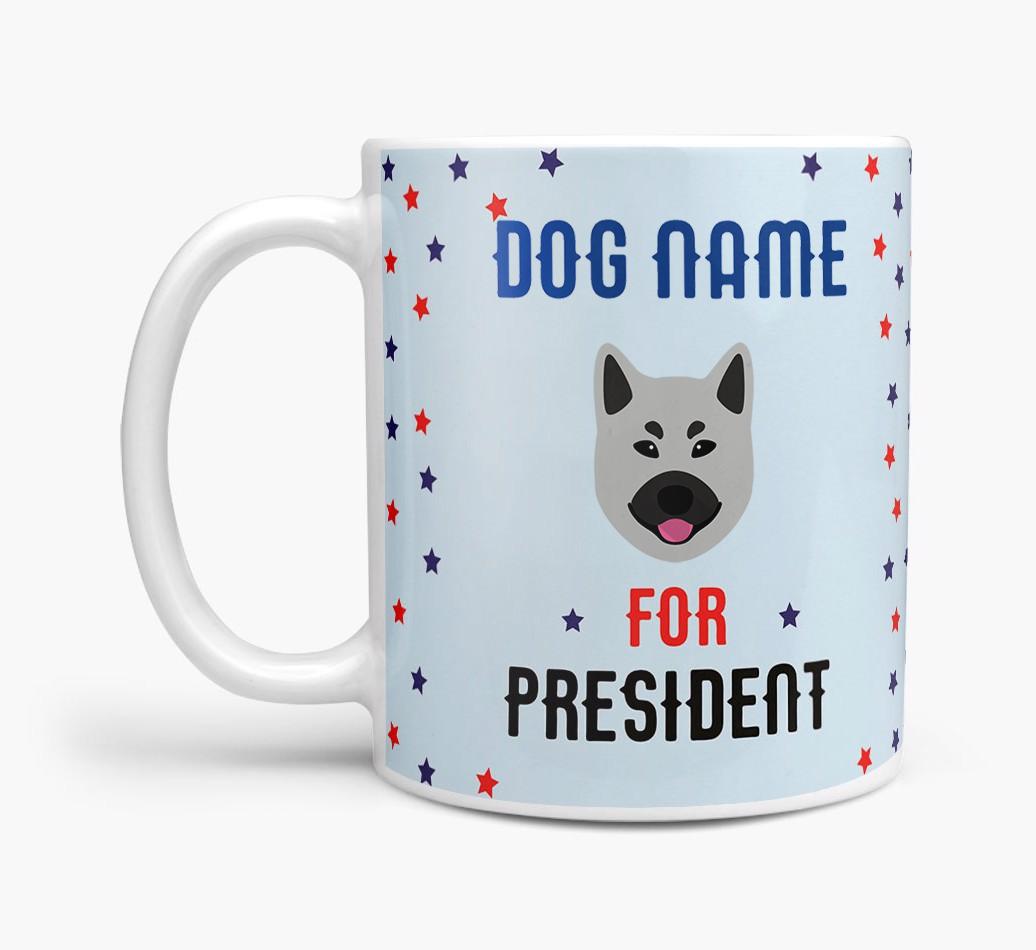 Personalized Vote {dogsName} for President Mug