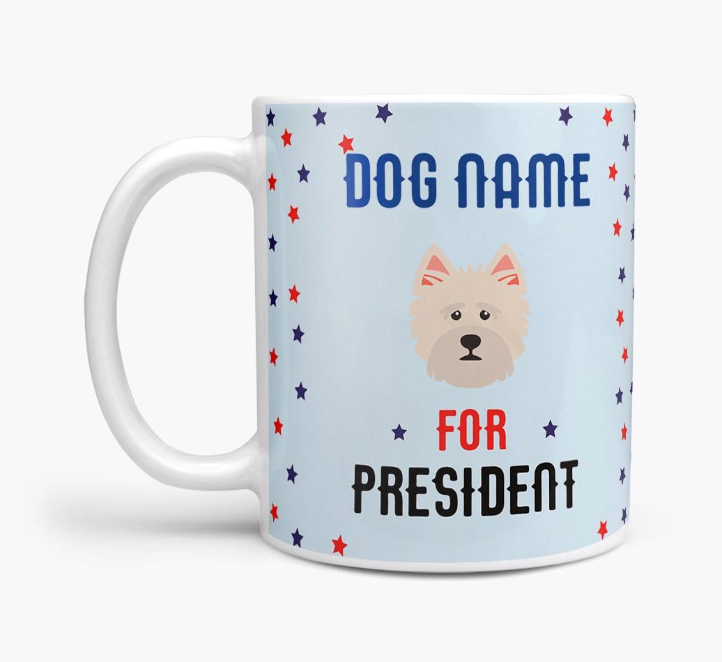 Personalized Vote {dogsName} for President Mug