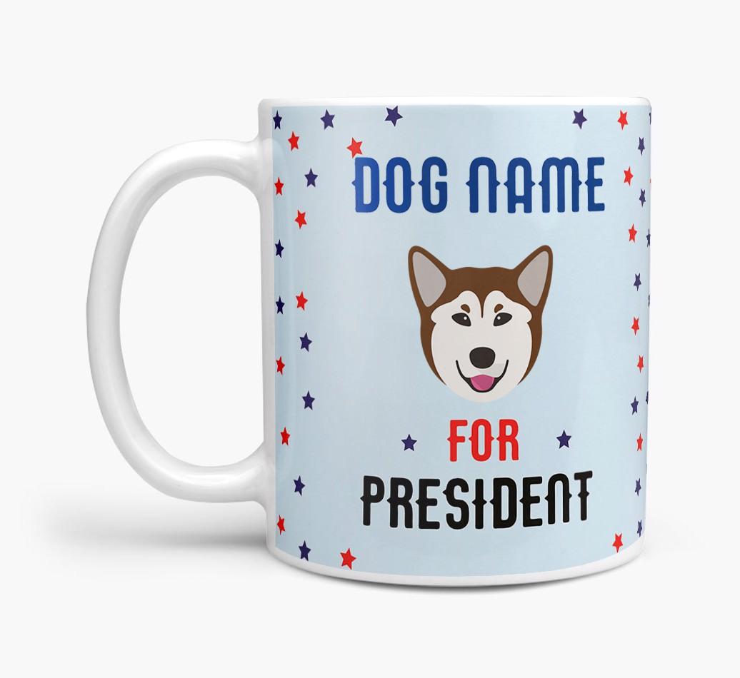 Personalized Vote {dogsName} for President Mug