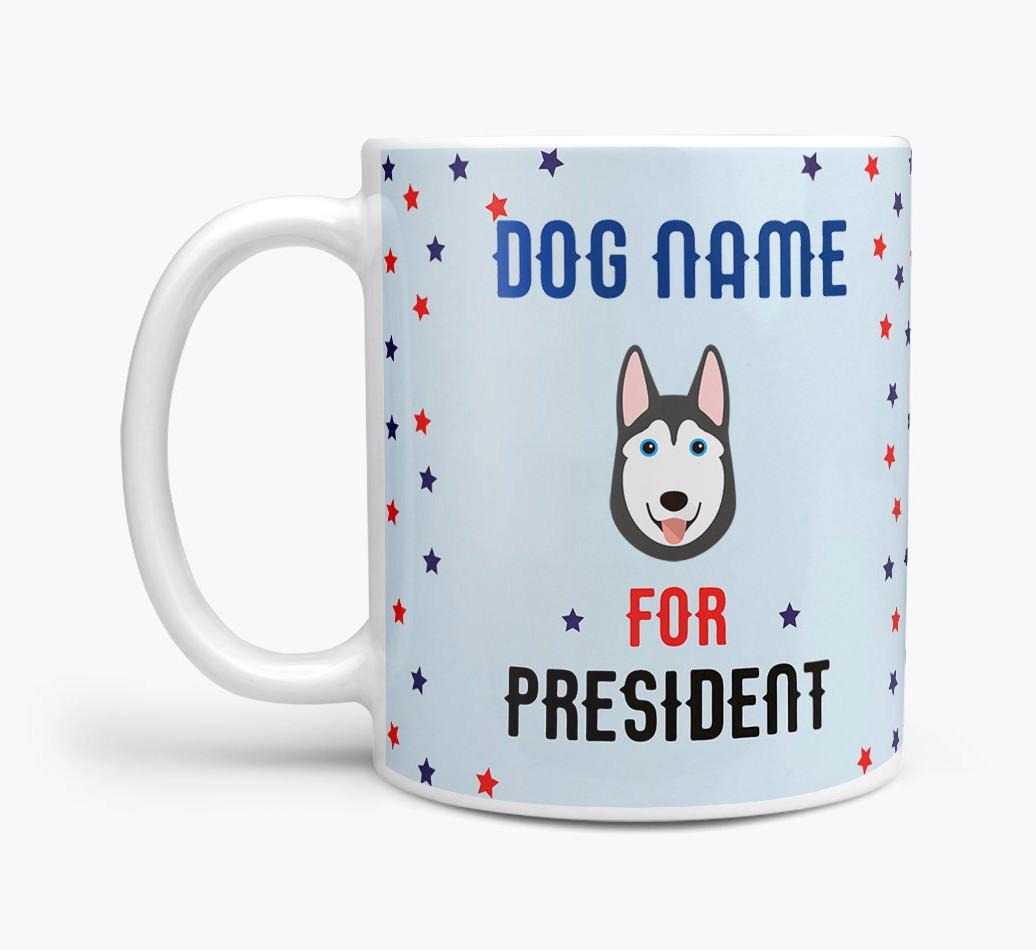 Personalized Vote {dogsName} for President Mug