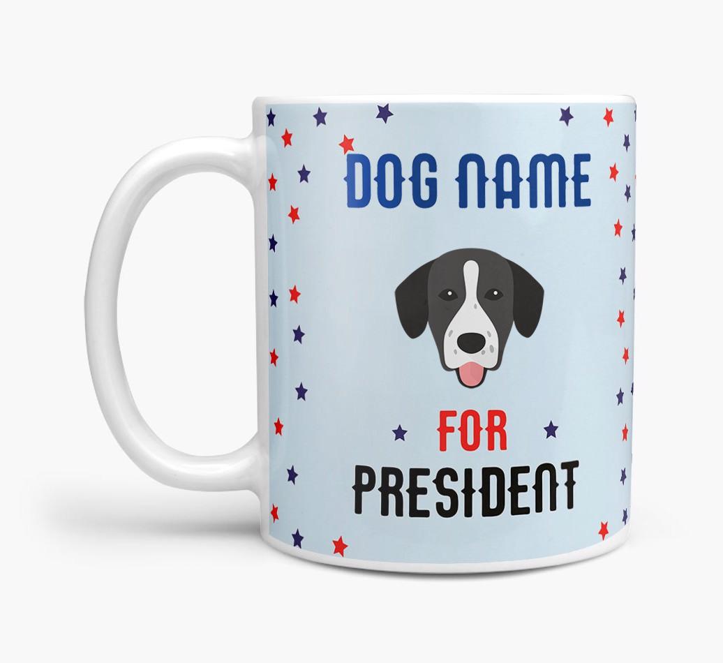 Personalized Vote {dogsName} for President Mug