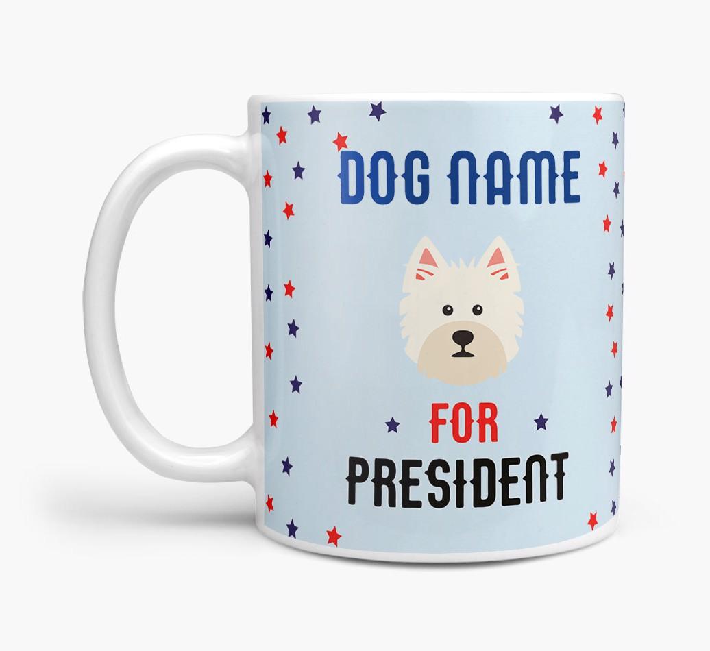 Personalized Vote {dogsName} for President Mug