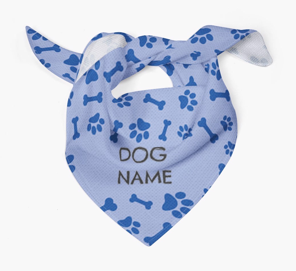 Personalized Bones and Pawprints Dog Bandana for your {breedFullName}