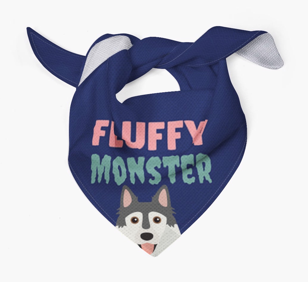 'Fluffy Monster' Dog Bandana for your {breedFullName}