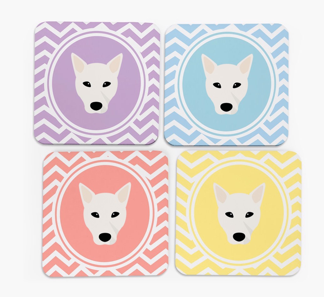 Zig Zag Design with {breedFullName} Icon Coasters - Set of 4