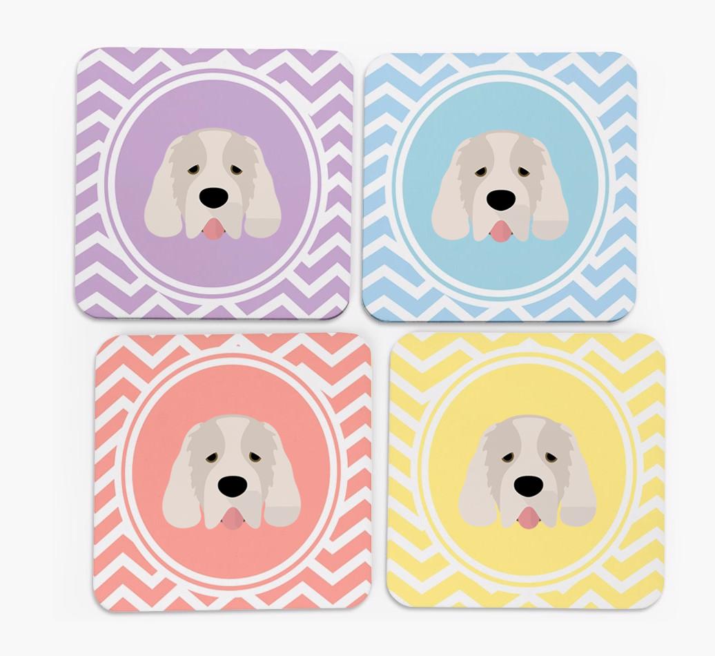 Zig Zag Design with {breedFullName} Icon Coasters - Set of 4