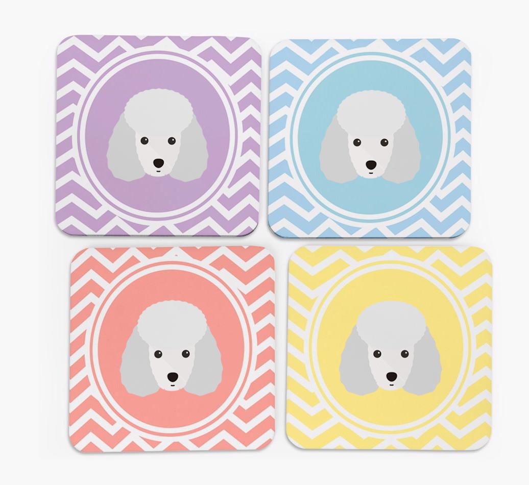Zig Zag Design with {breedFullName} Icon Coasters - Set of 4