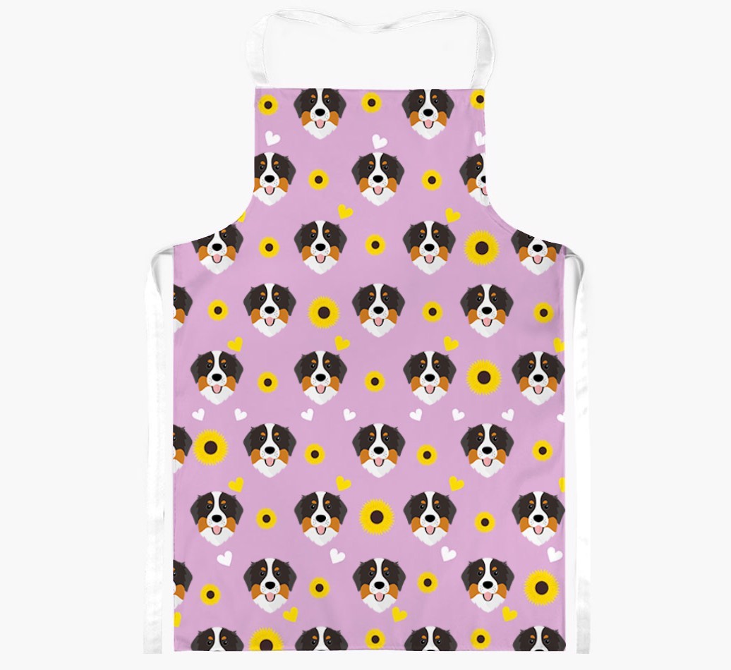 Sunflower Pattern: Personalised {breedFullName} Apron