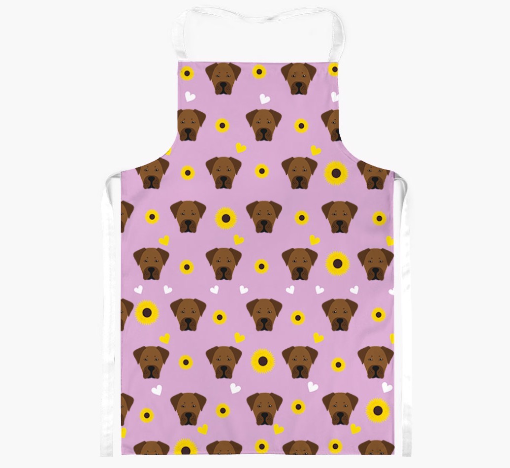 Sunflower Pattern: Personalised {breedFullName} Apron