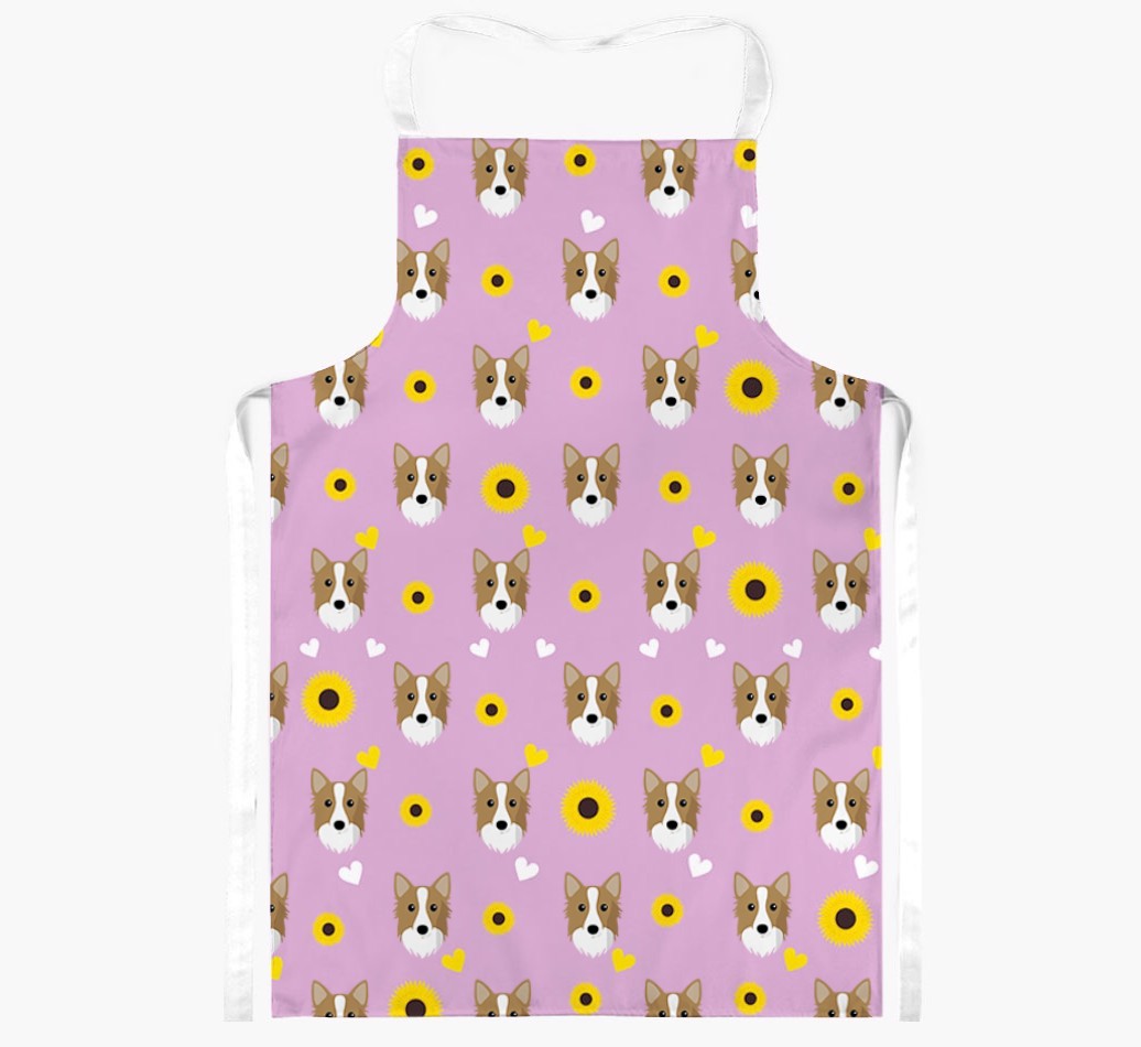 Sunflower Pattern: Personalised {breedFullName} Apron
