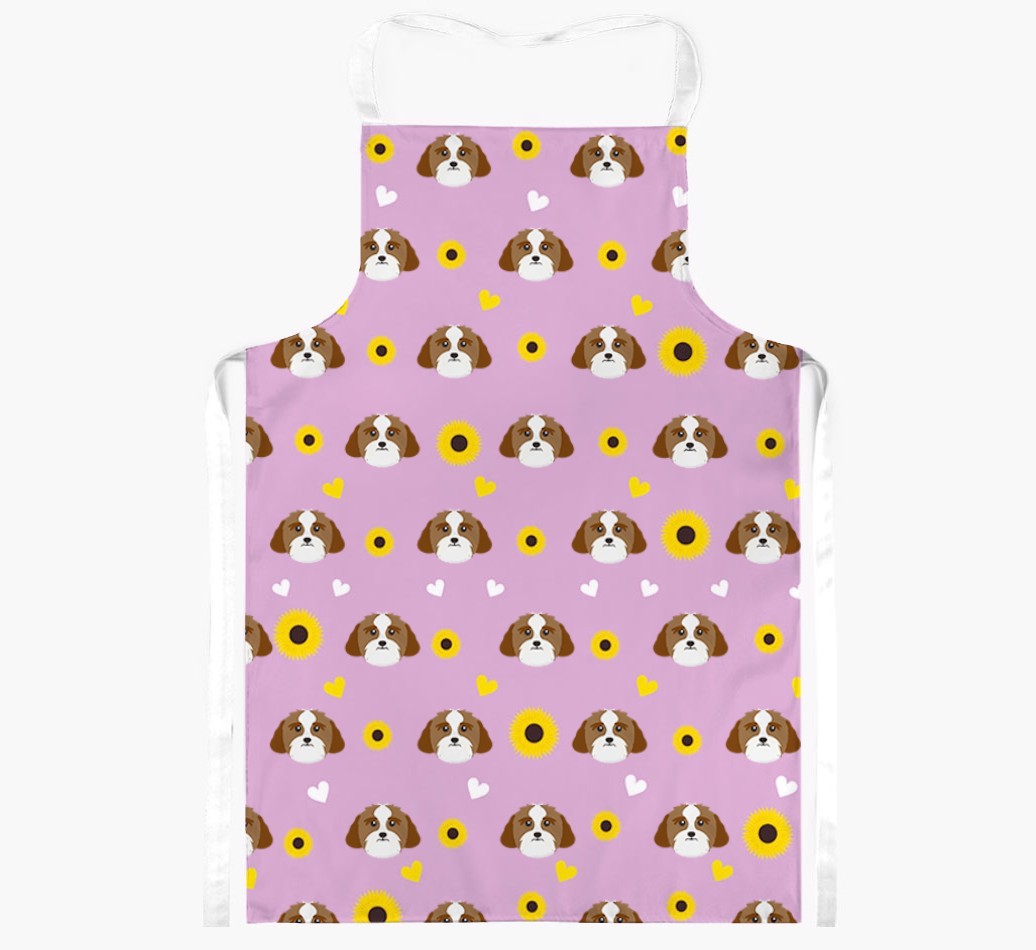Sunflower Pattern: Personalised {breedFullName} Apron