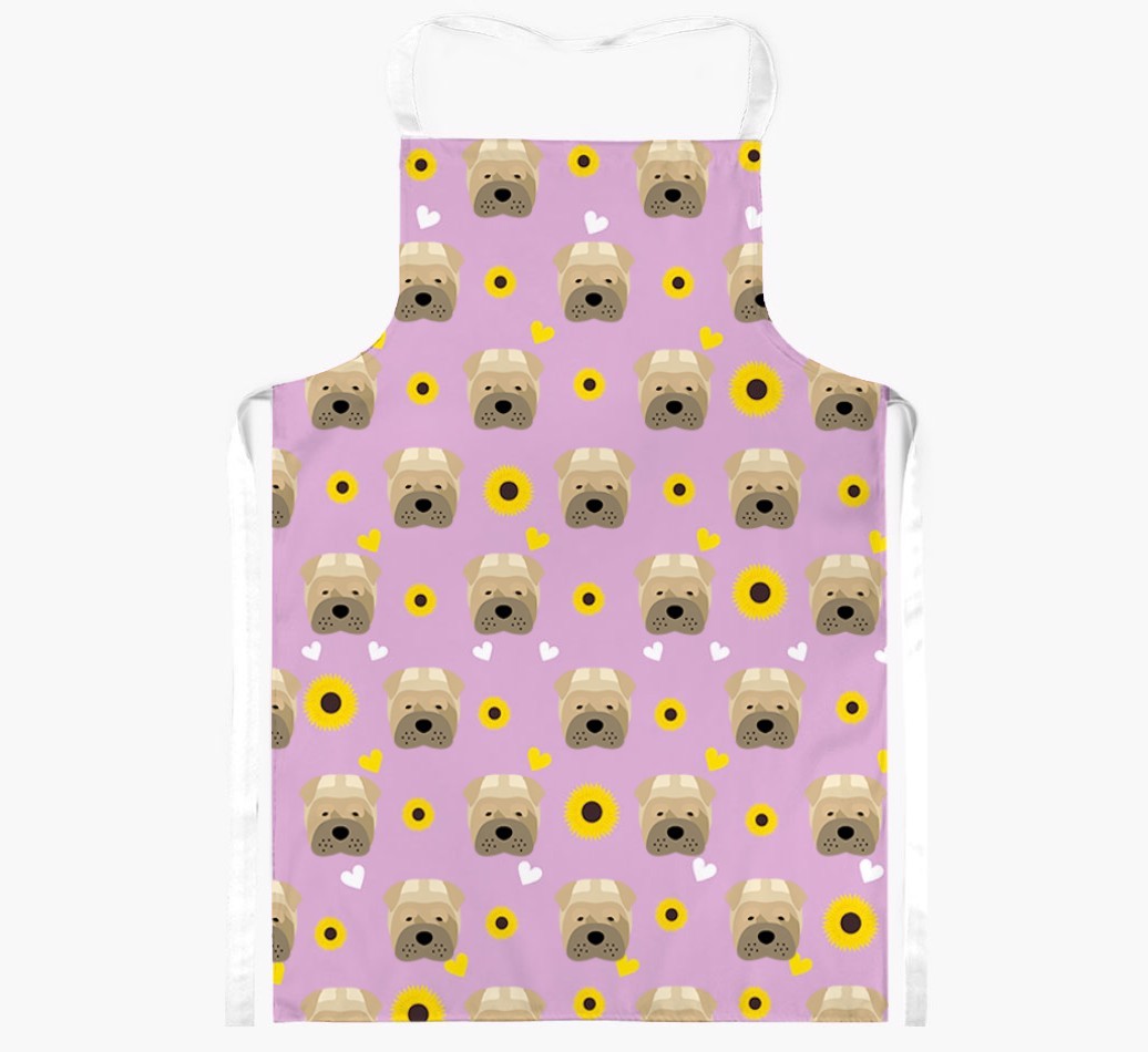 Sunflower Pattern: Personalised {breedFullName} Apron