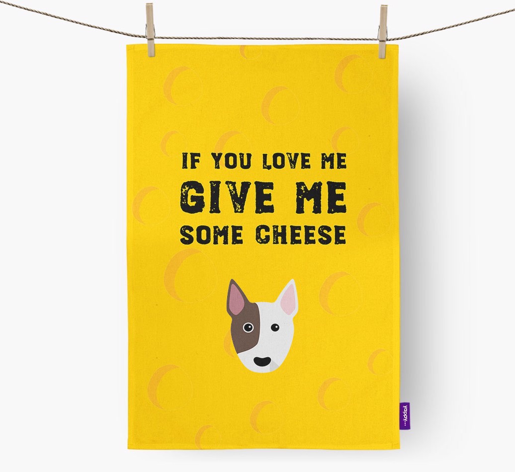 'Give Me Some Cheese' Dish Towel with {breedFullName} Icon
