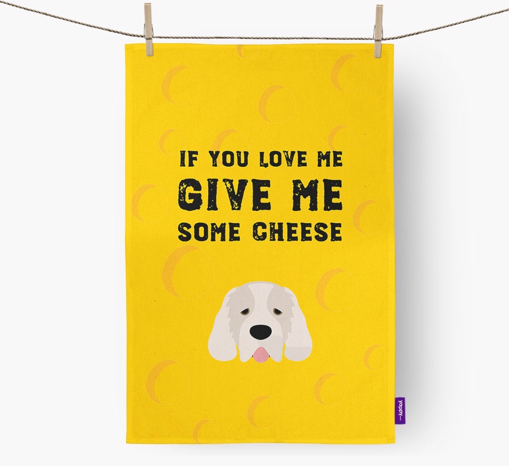 'Give Me Some Cheese' Tea Towel with {breedFullName} Icon