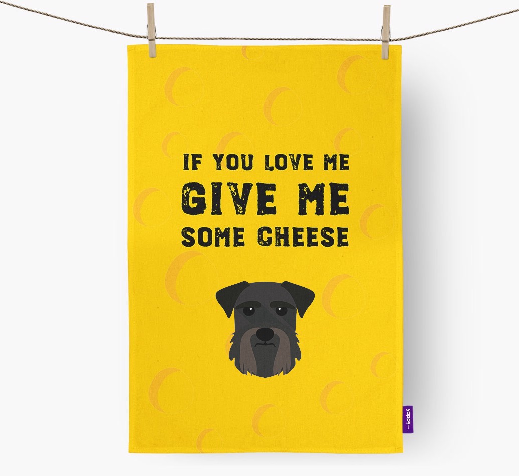 'Give Me Some Cheese' Tea Towel with {breedFullName} Icon
