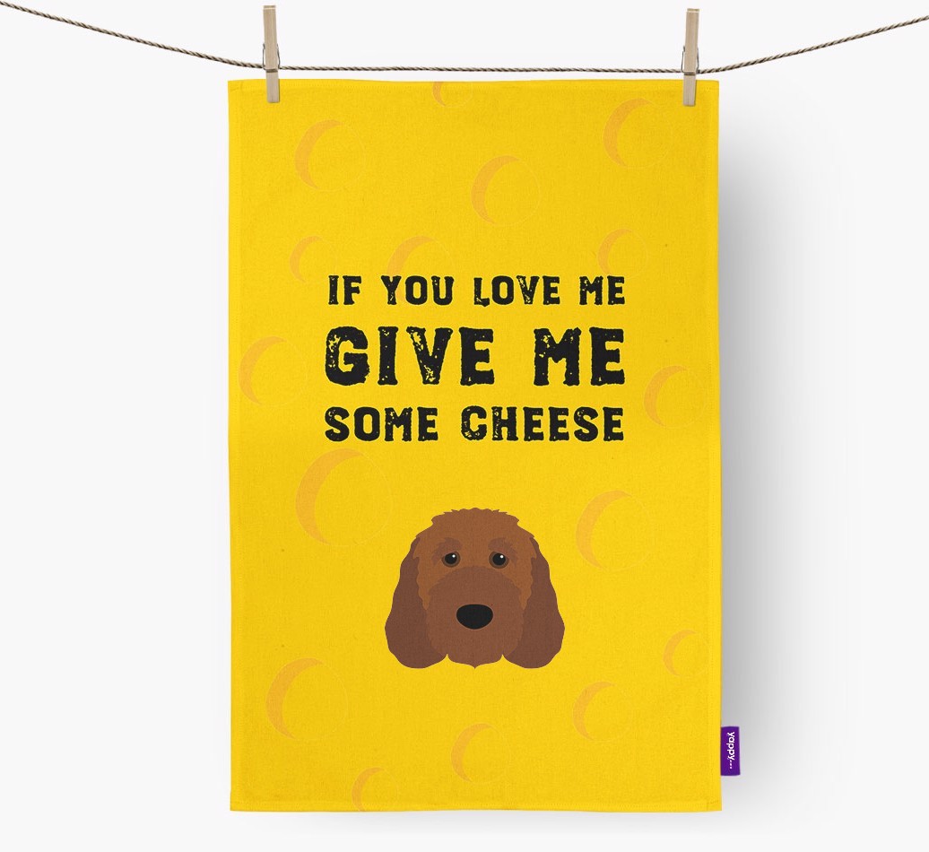 'Give Me Some Cheese' Tea Towel with {breedFullName} Icon