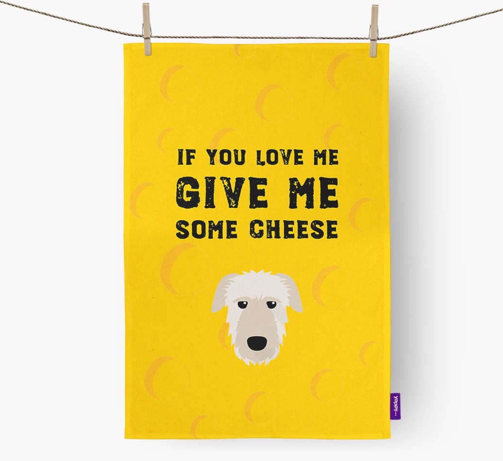 'Give Me Some Cheese' Tea Towel with {breedFullName} Icon
