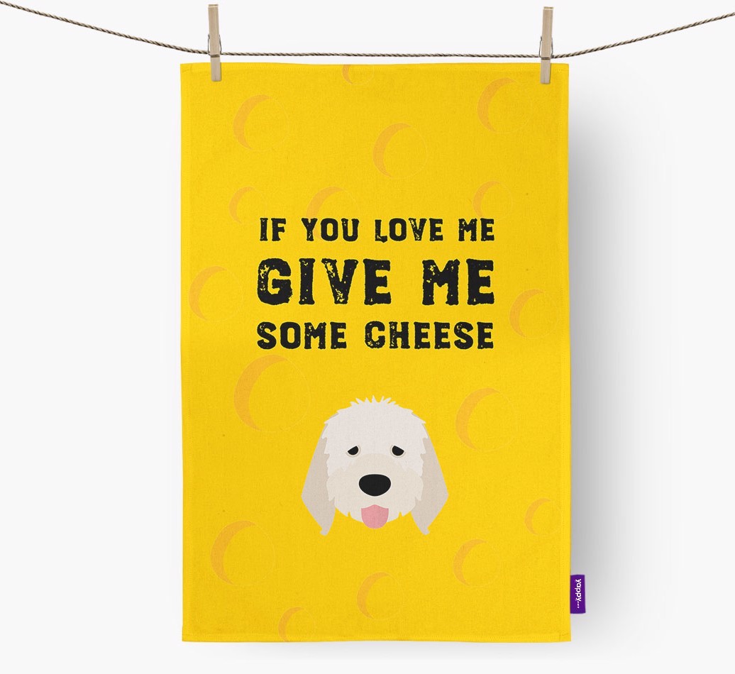 'Give Me Some Cheese' Tea Towel with {breedFullName} Icon