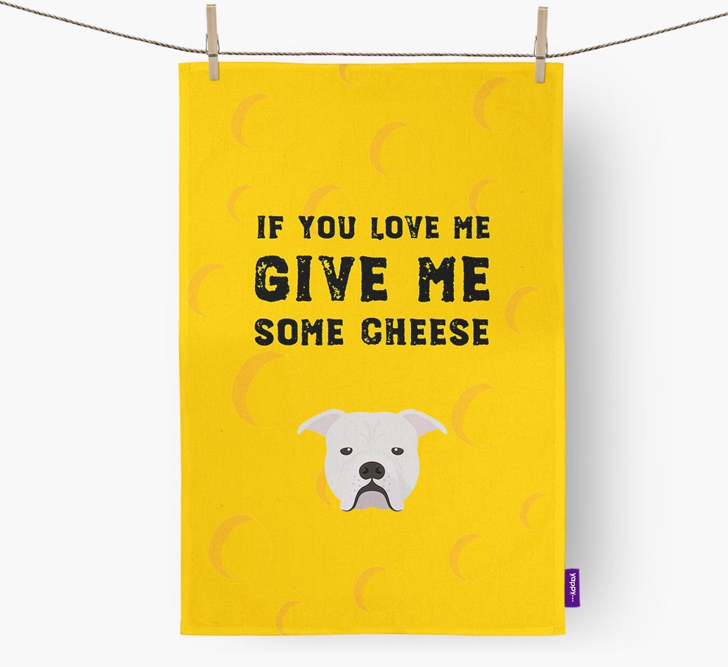 'Give Me Some Cheese' Tea Towel with {breedFullName} Icon