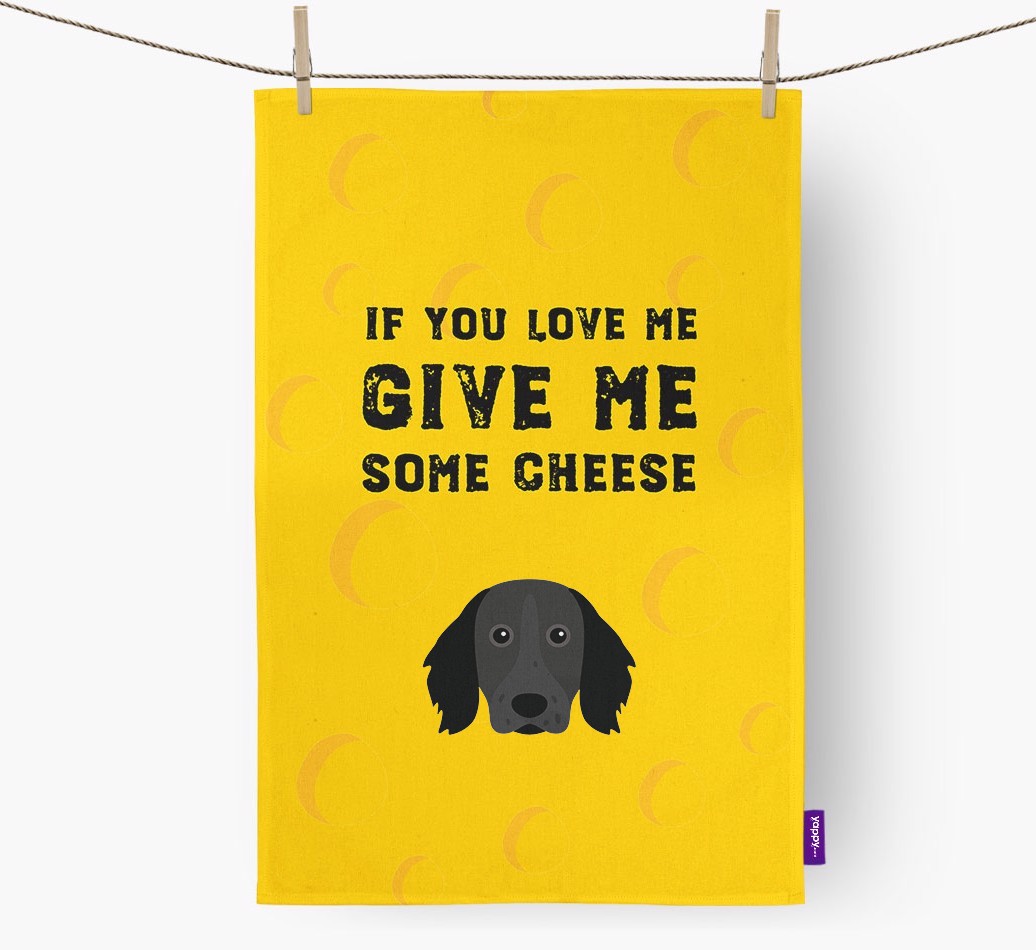 'Give Me Some Cheese' Tea Towel with {breedFullName} Icon