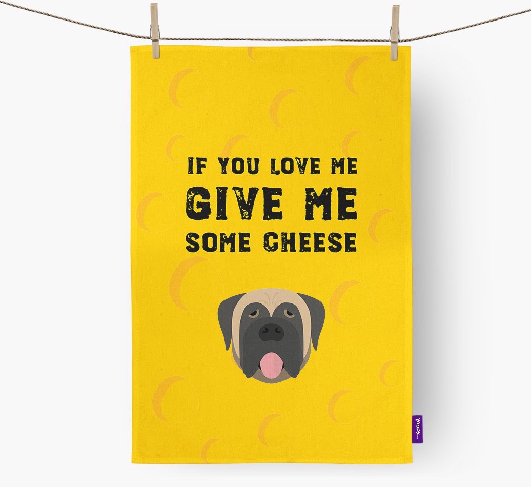 'Give Me Some Cheese' Tea Towel with {breedFullName} Icon