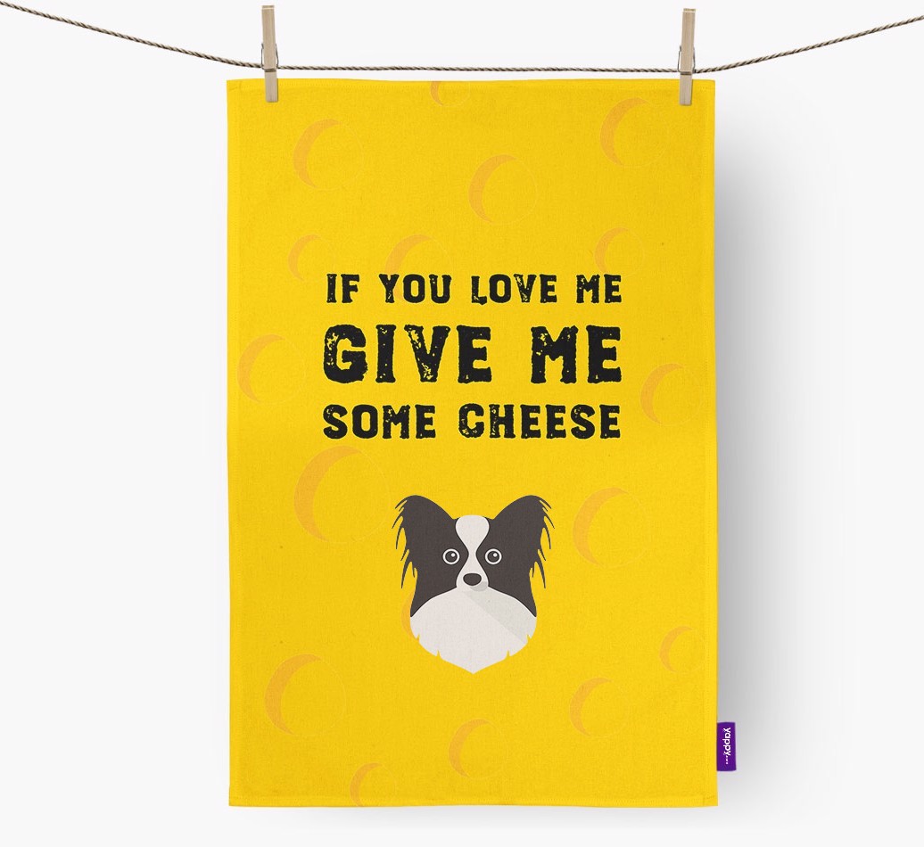 'Give Me Some Cheese' Tea Towel with {breedFullName} Icon