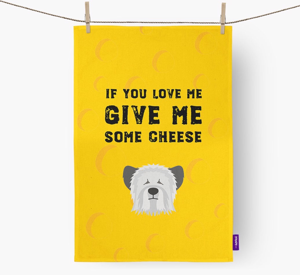 'Give Me Some Cheese' Tea Towel with {breedFullName} Icon