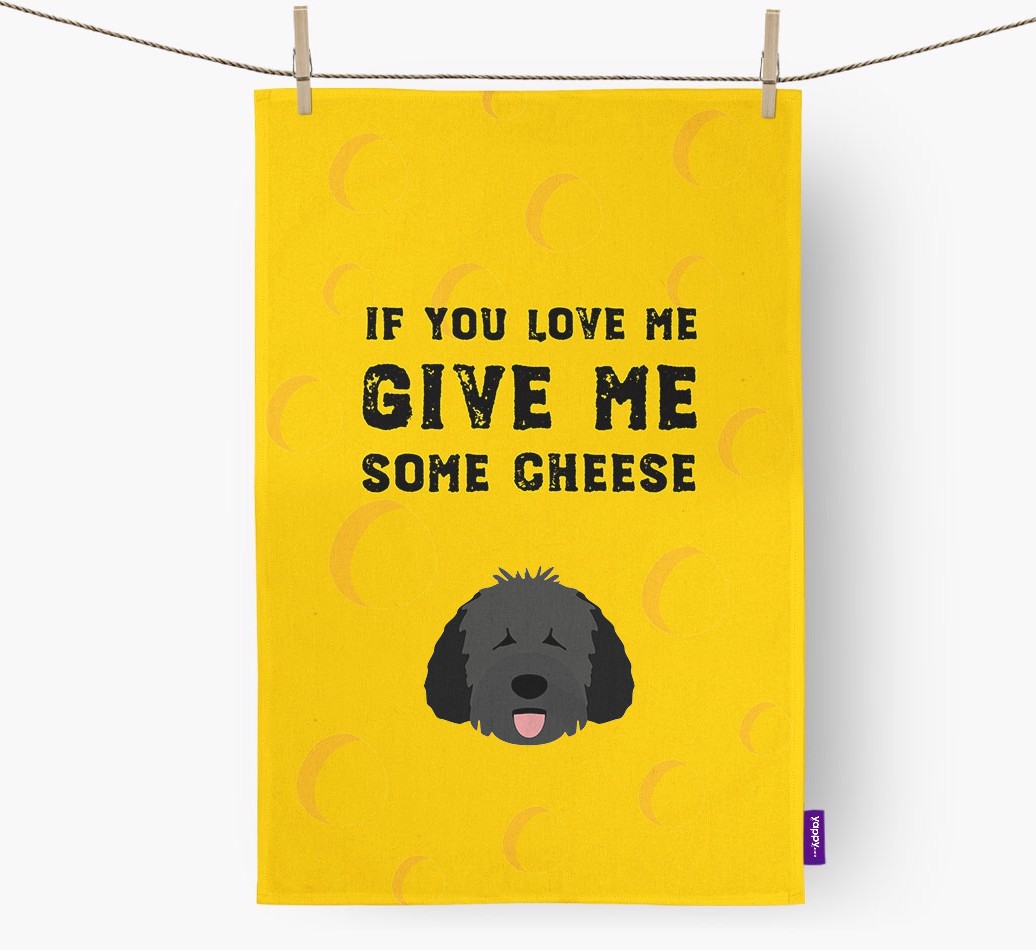 'Give Me Some Cheese' Tea Towel with {breedFullName} Icon