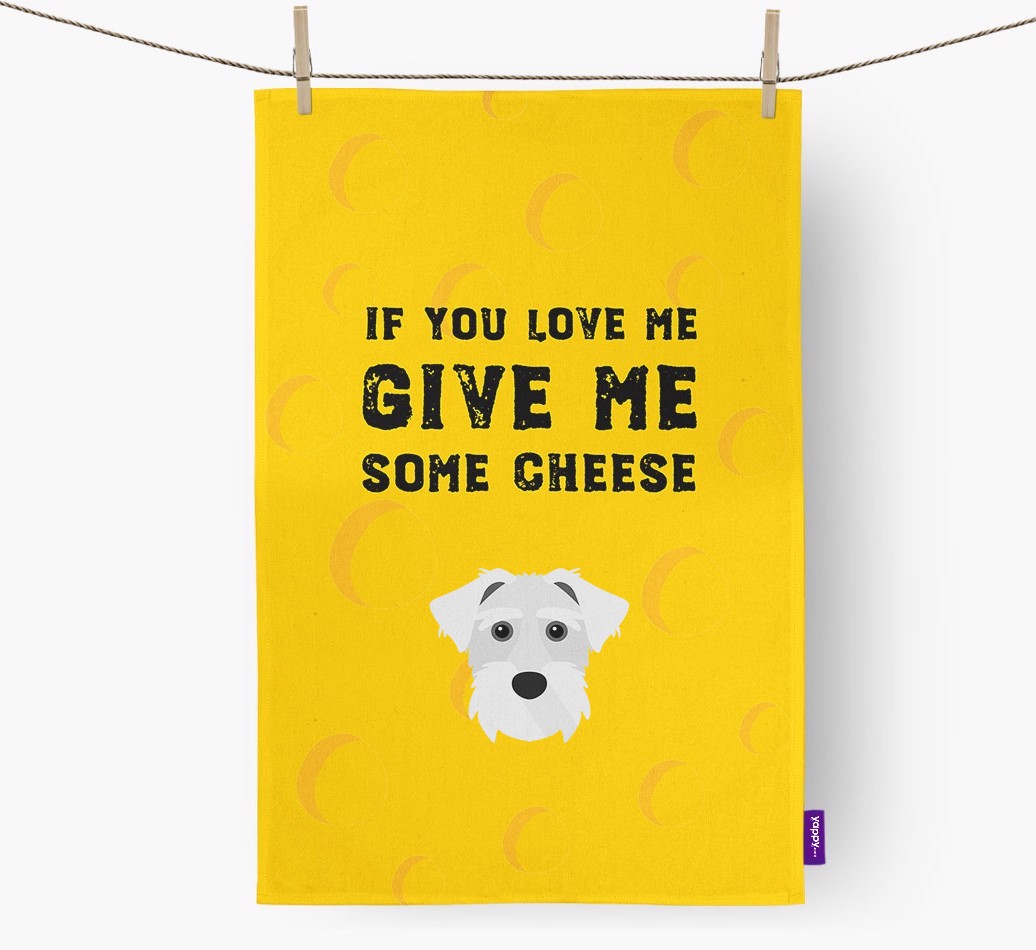 'Give Me Some Cheese' Tea Towel with {breedFullName} Icon