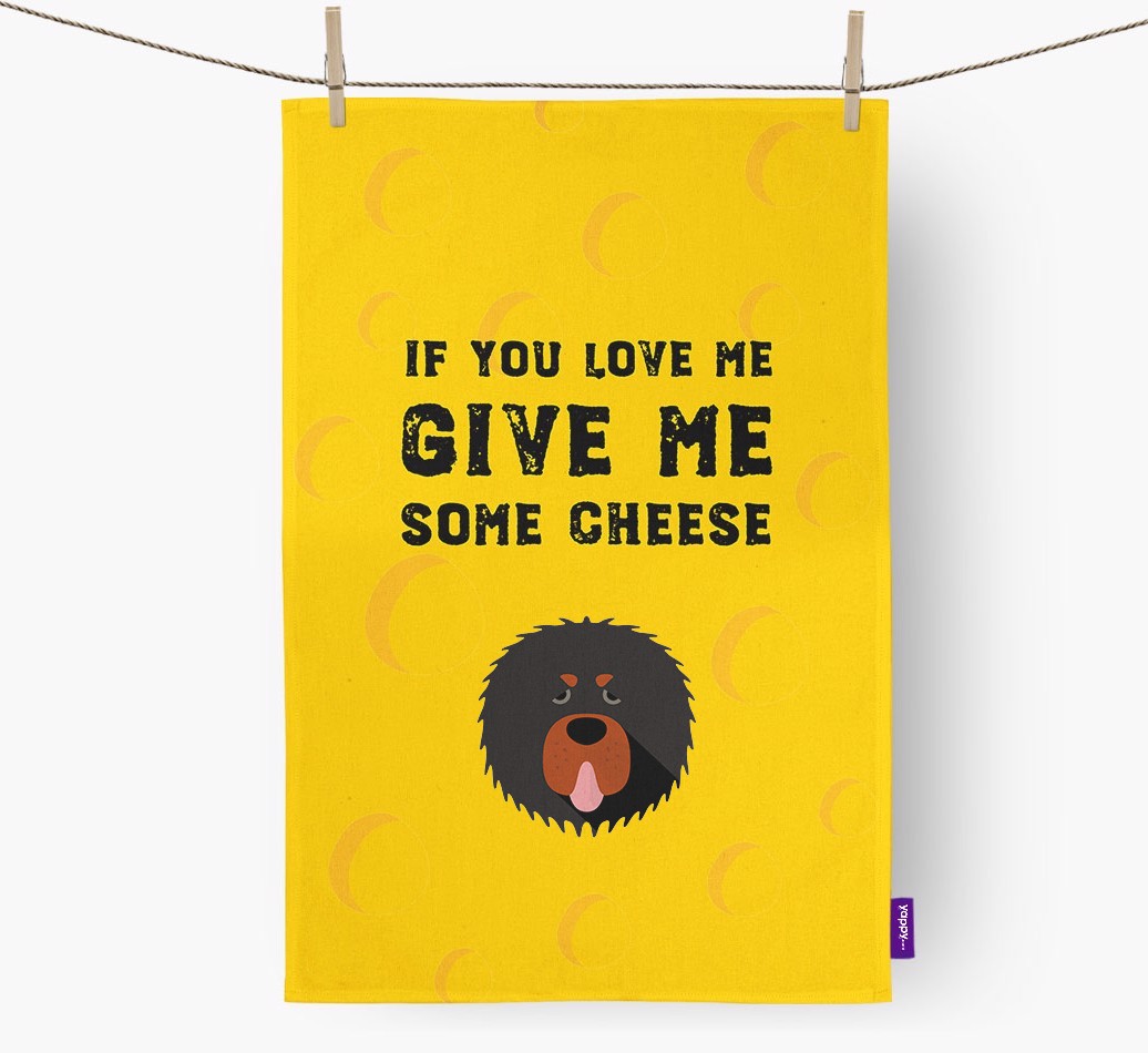 'Give Me Some Cheese' Tea Towel with {breedFullName} Icon