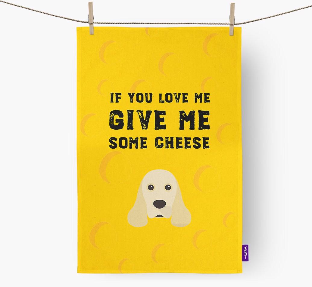 'Give Me Some Cheese' Dish Towel with {breedFullName} Icon