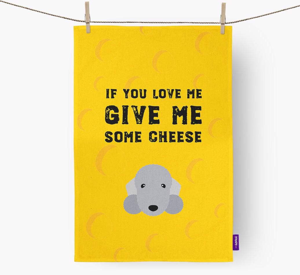 'Give Me Some Cheese' Tea Towel with {breedFullName} Icon