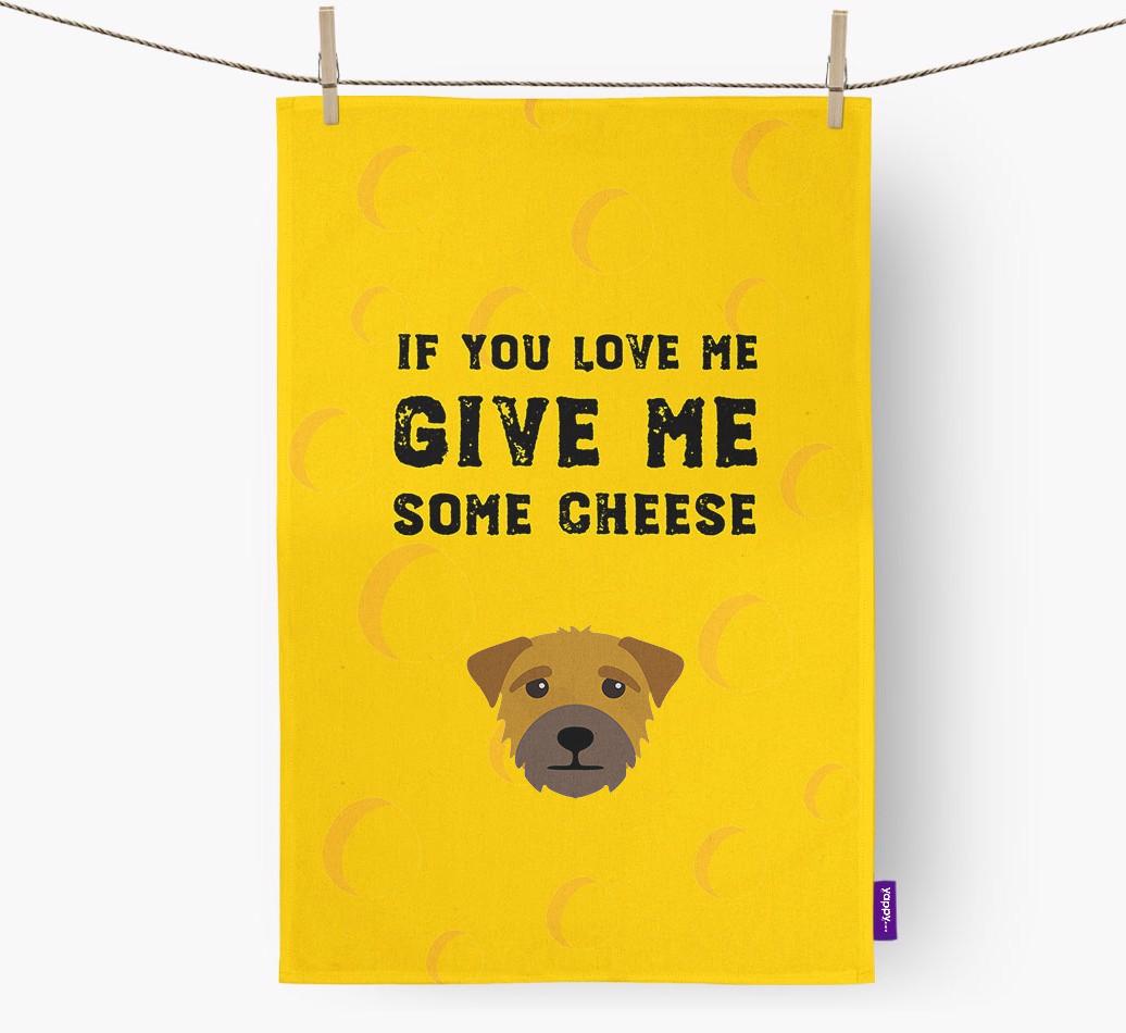 'Give Me Some Cheese' Dish Towel with {breedFullName} Icon