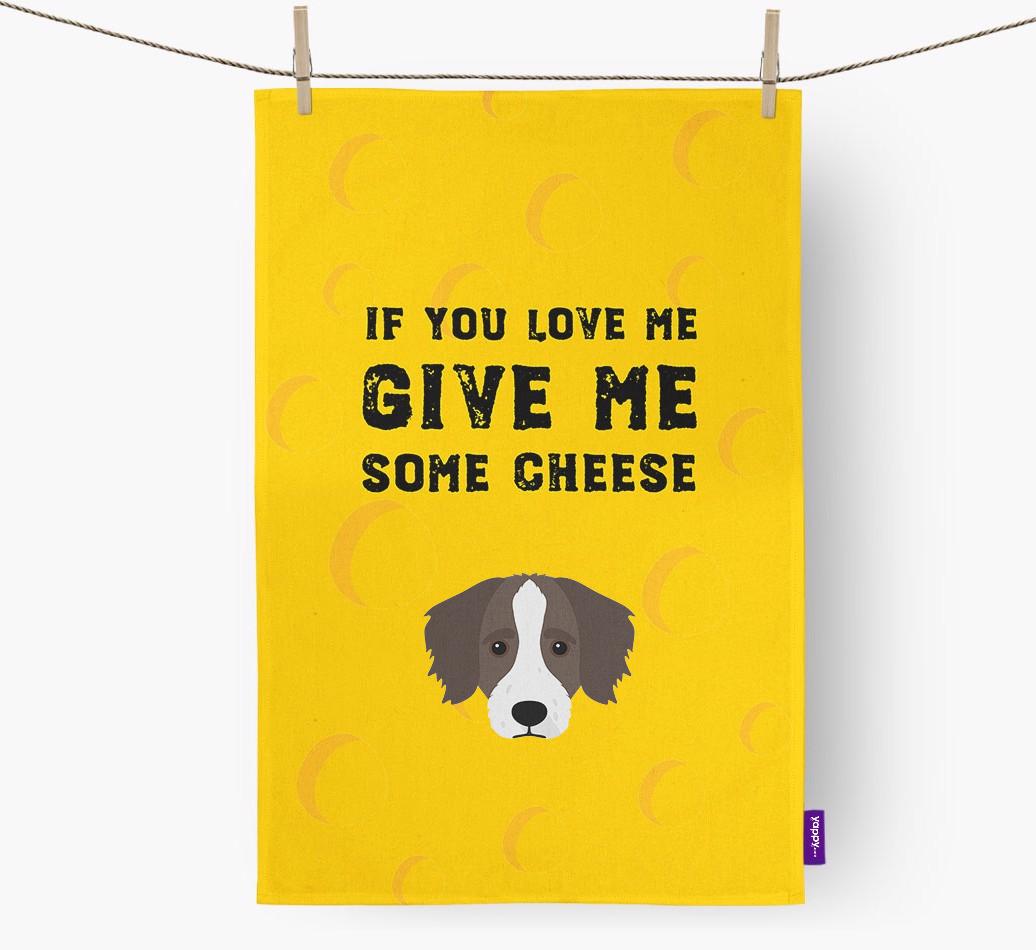 'Give Me Some Cheese' Dish Towel with {breedFullName} Icon