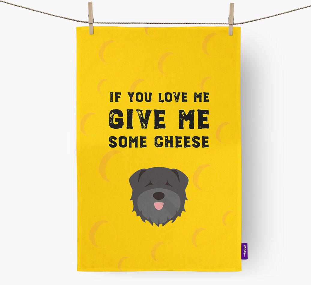 'Give Me Some Cheese' Dish Towel with {breedFullName} Icon