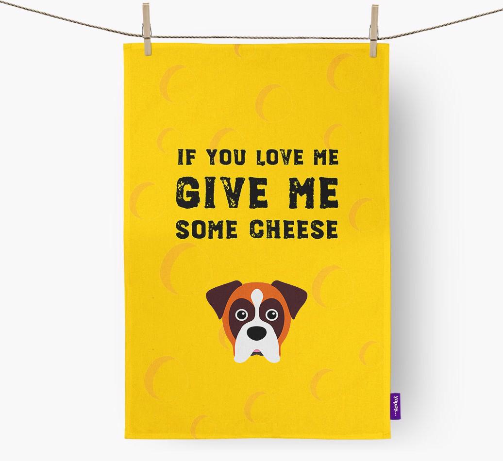'Give Me Some Cheese' Tea Towel with {breedFullName} Icon