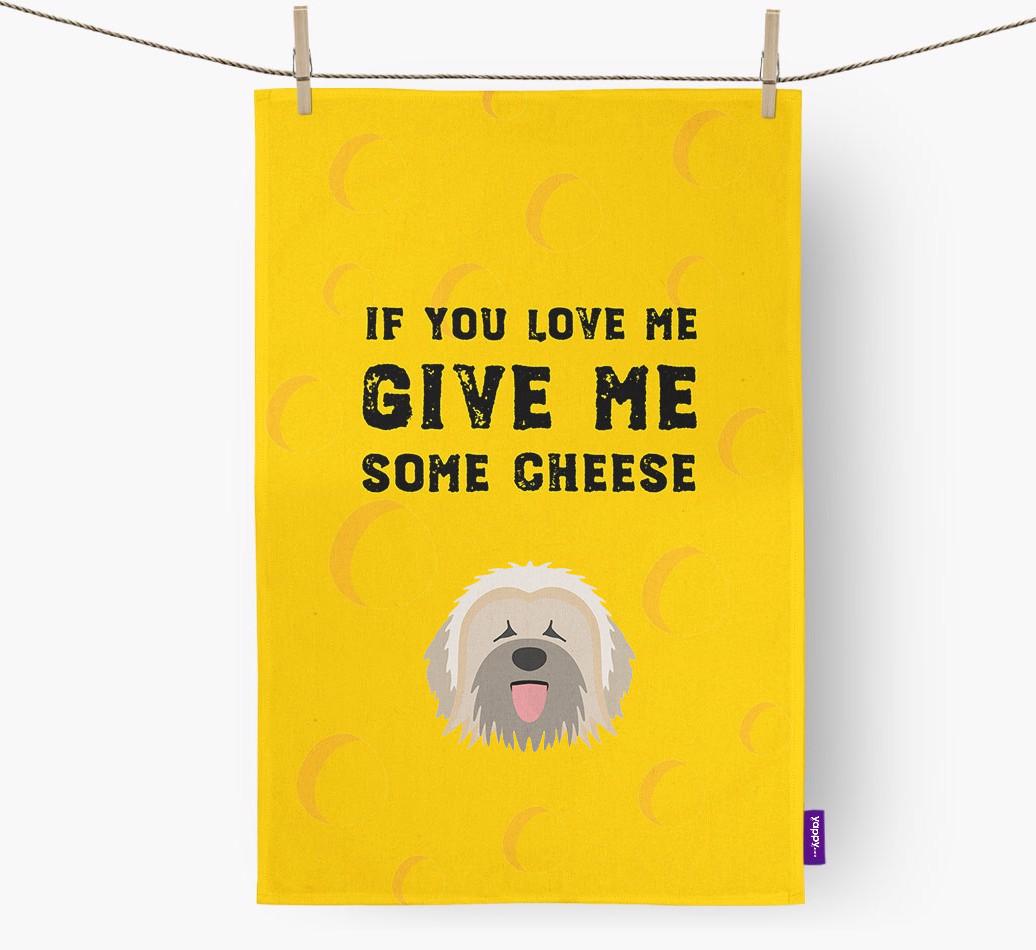 'Give Me Some Cheese' Dish Towel with {breedFullName} Icon