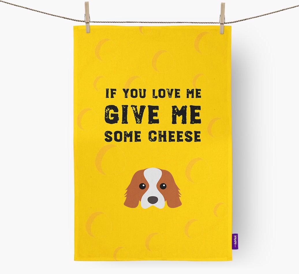 'Give Me Some Cheese' Dish Towel with {breedFullName} Icon
