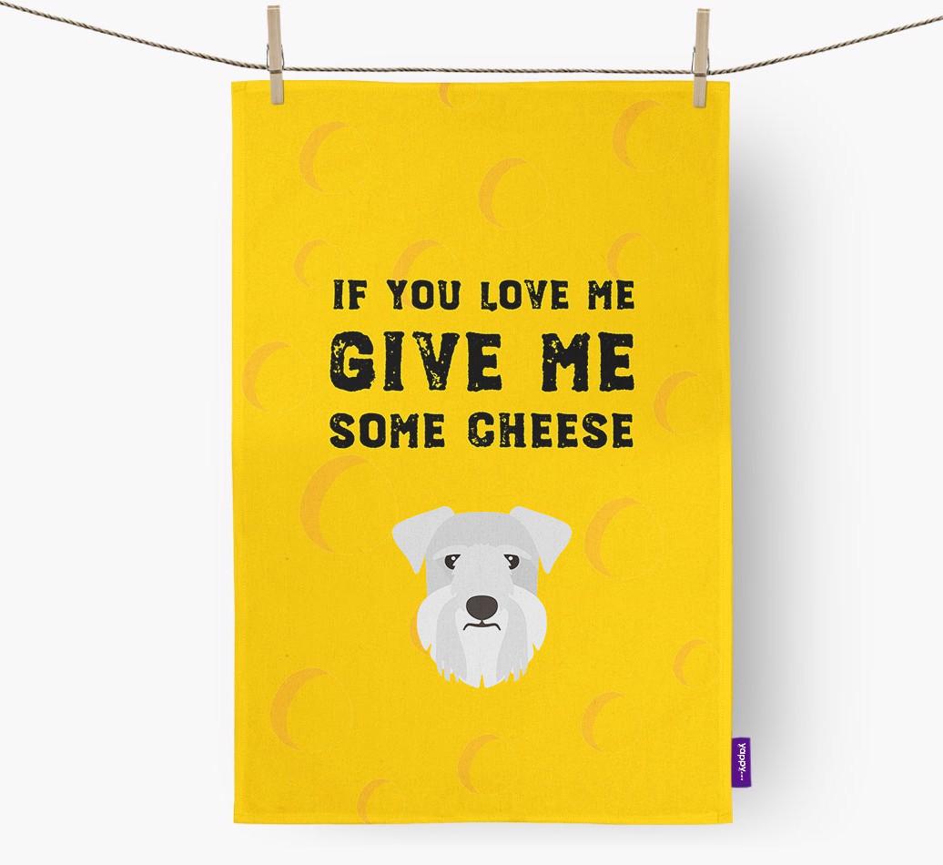 'Give Me Some Cheese' Dish Towel with {breedFullName} Icon