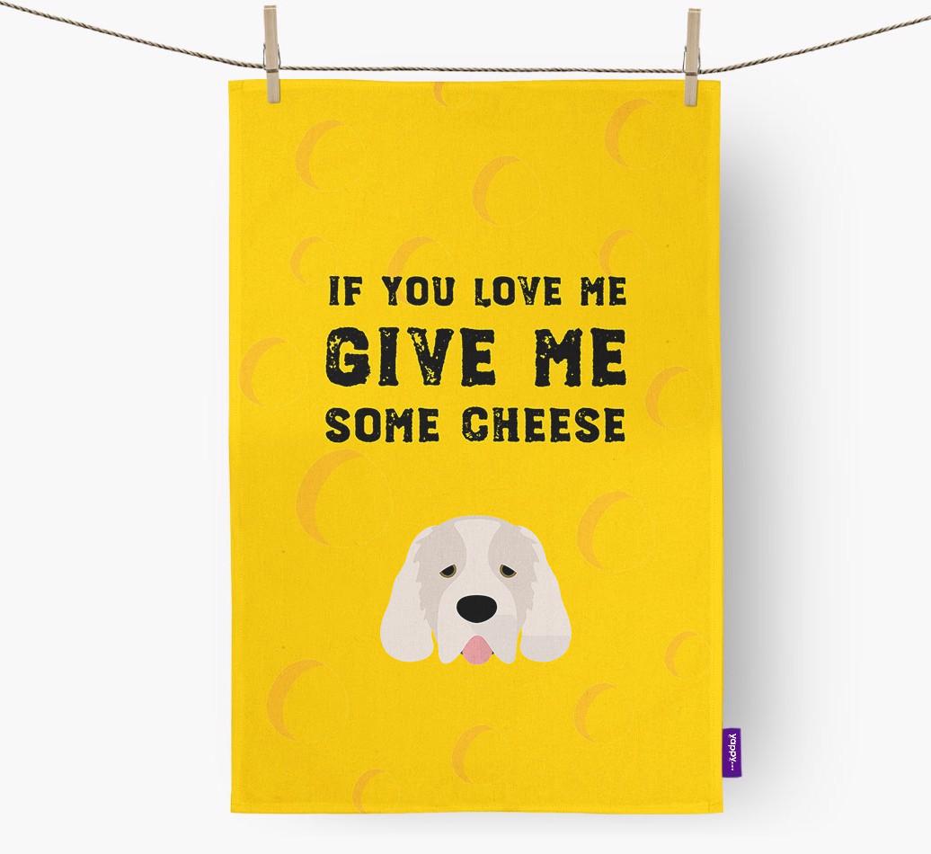 'Give Me Some Cheese' Dish Towel with {breedFullName} Icon