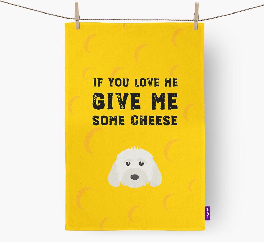 'Give Me Some Cheese' Dish Towel with {breedFullName} Icon