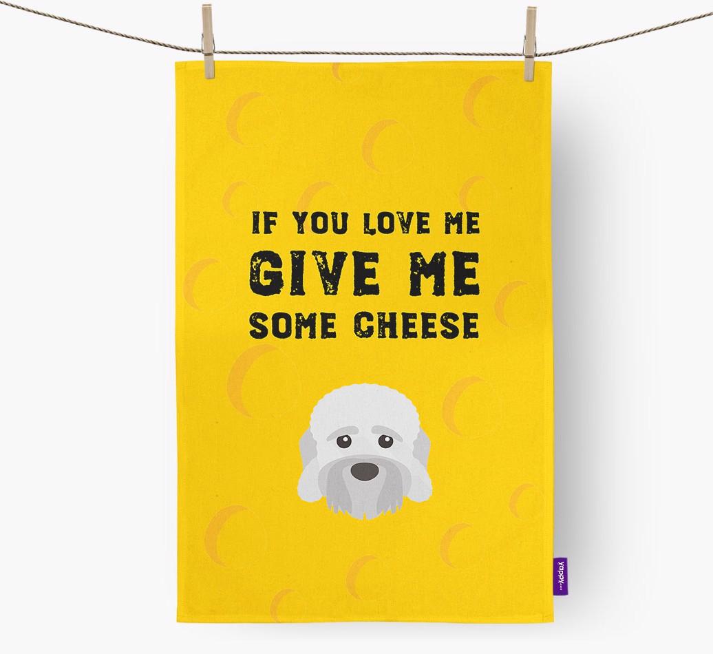 'Give Me Some Cheese' Dish Towel with {breedFullName} Icon