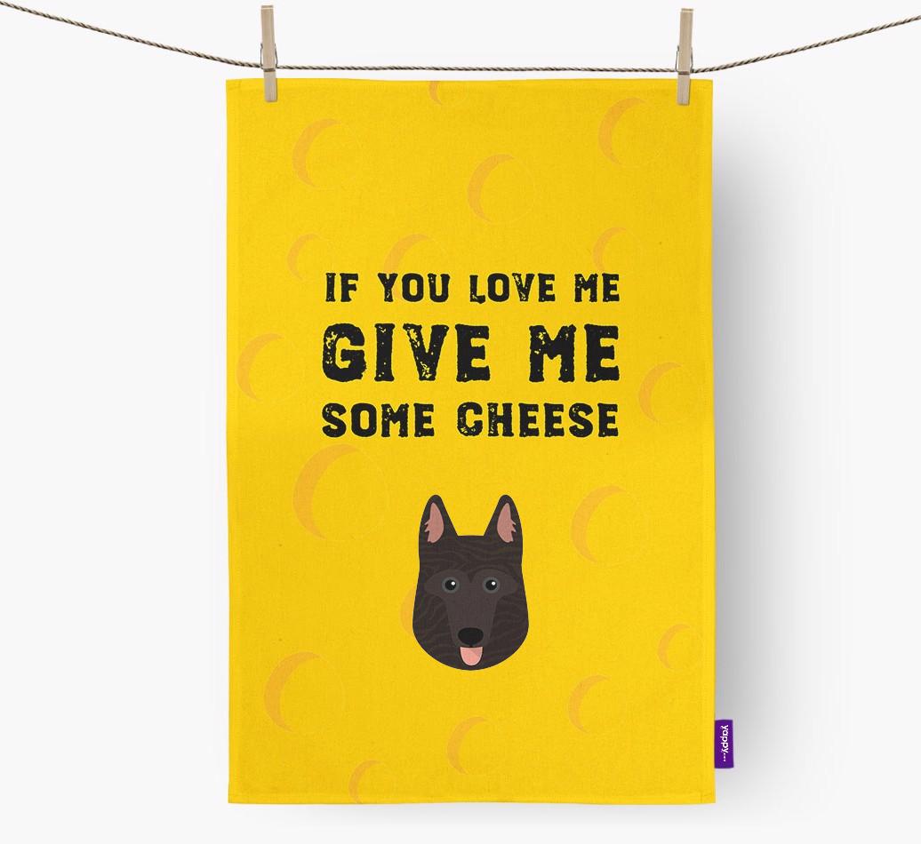 'Give Me Some Cheese' Dish Towel with {breedFullName} Icon