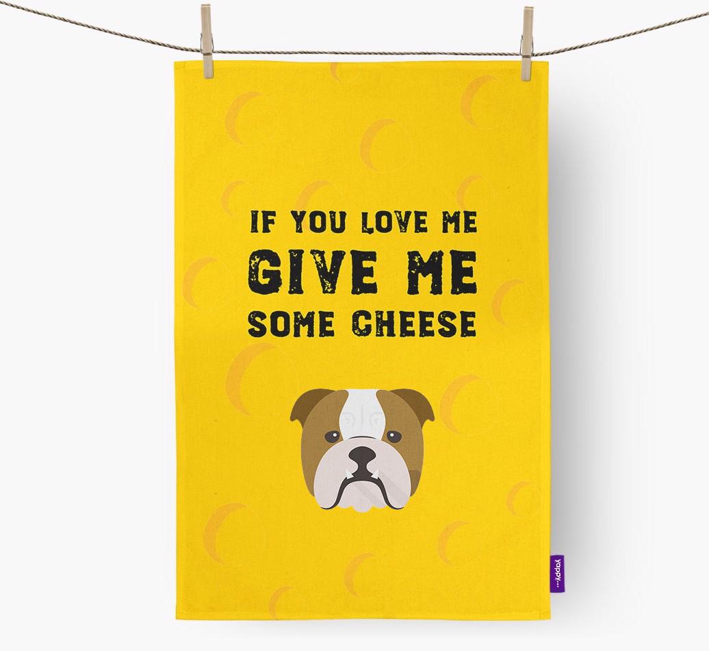 'Give Me Some Cheese' Tea Towel with {breedFullName} Icon